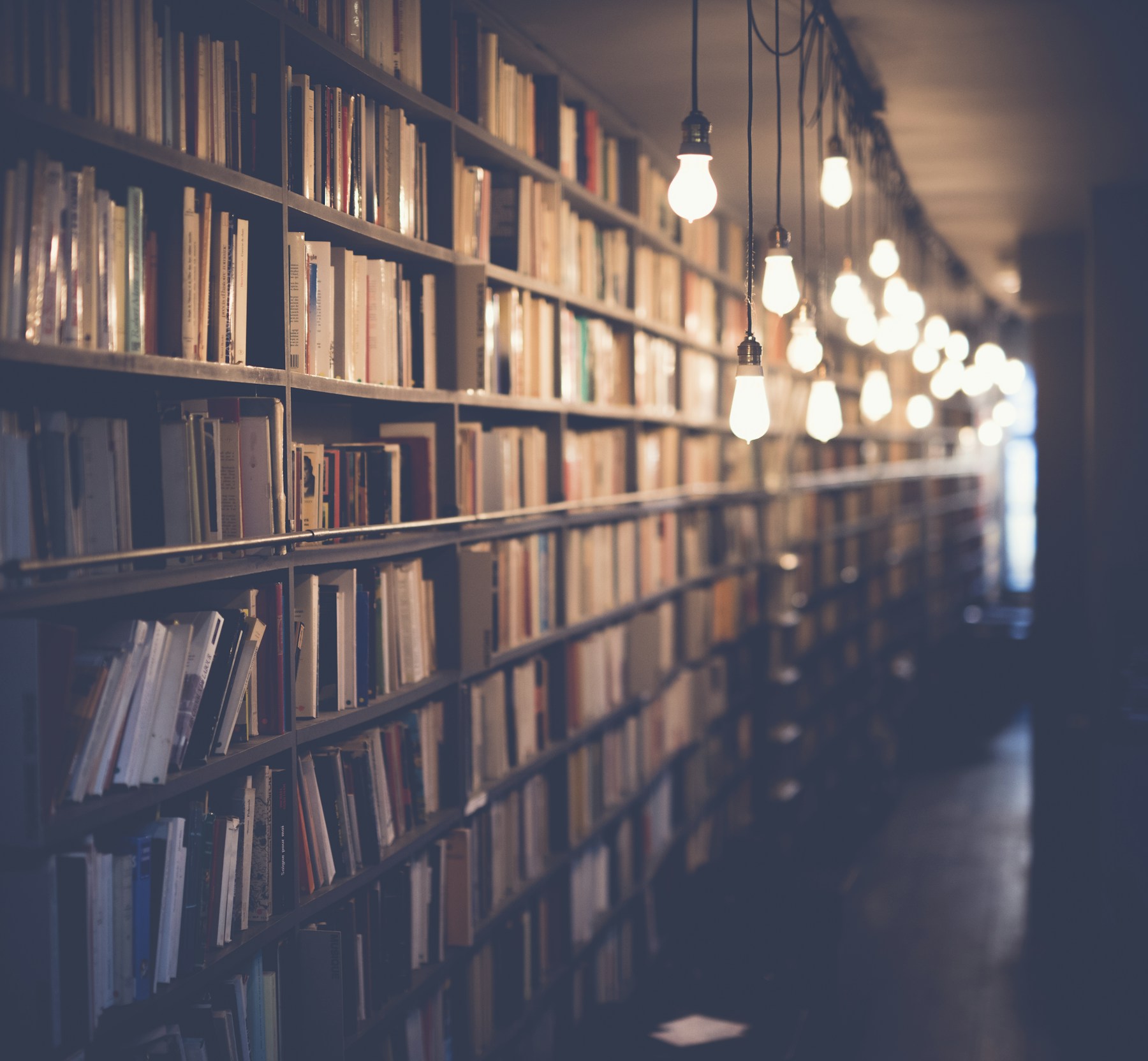 Shelves of second-hand books in a shop